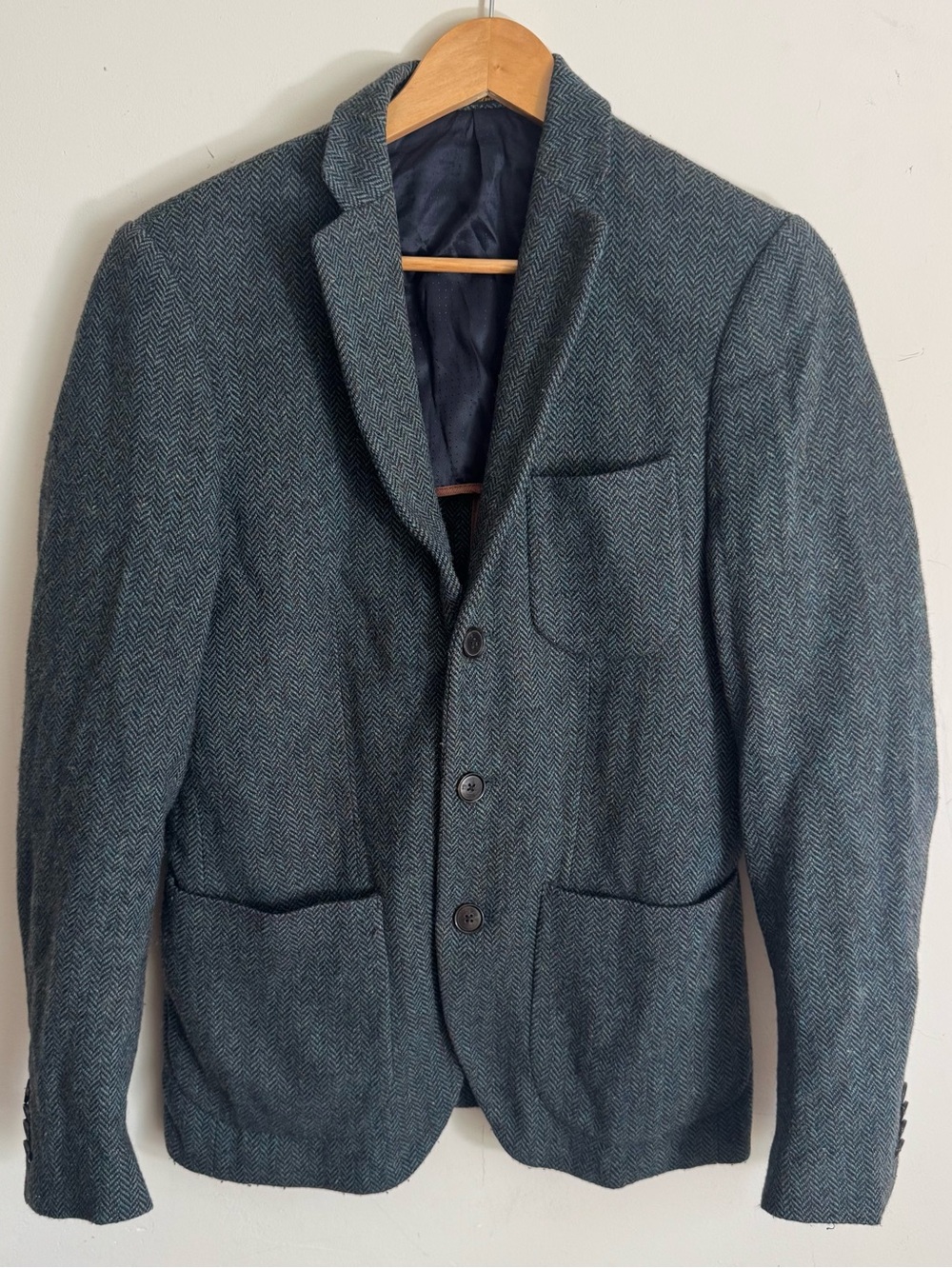 Scotch & Soda Amsterdam Couture Tweed Sport Coat Blazer Herringbone Size S 46